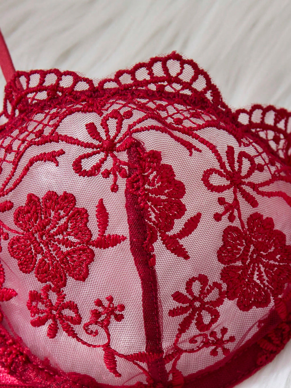 19894 1a-024 Lencería sexy con bordado romántico 2Pzs