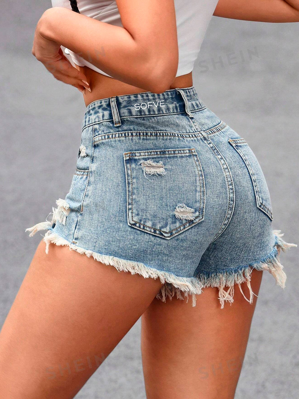 19277 1t-395 SOFVE short vaqueros con bolsillos 1 Pza