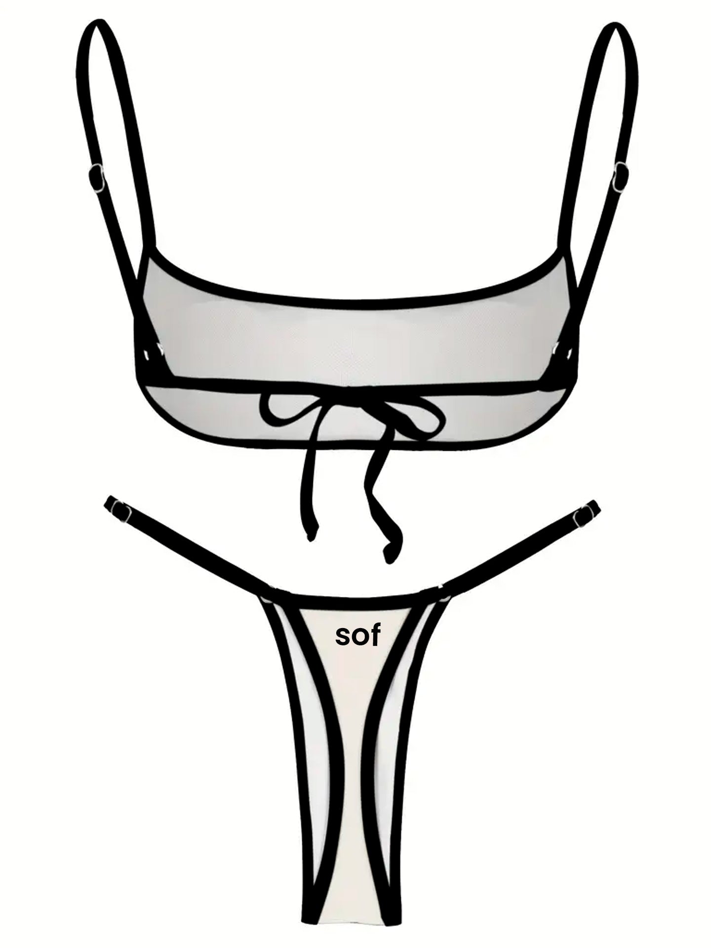 19879 1a-113 Conjunto de bikini con tirantes finos 2Pzs