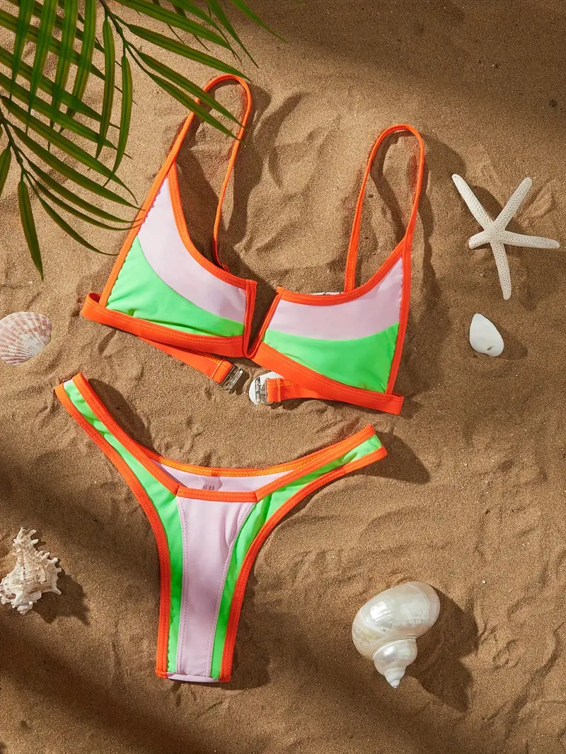 19864 1a-030 Bikini de playa estilo europeo y americano 2Pzs