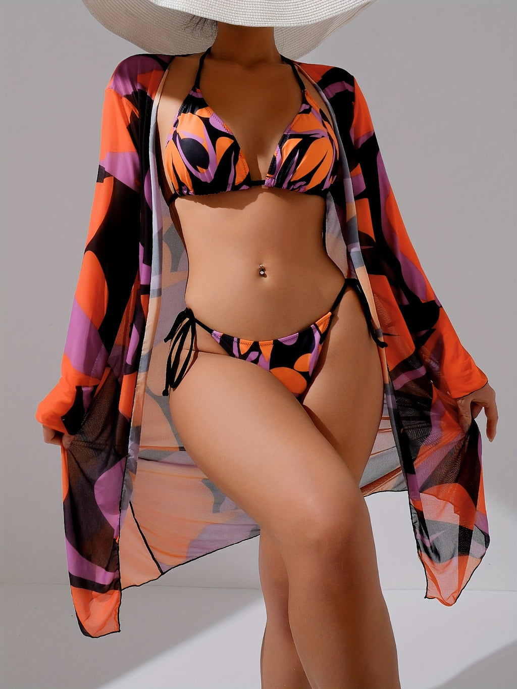 19666 1a-106 Conjunto Bikini Multicolor 3 Pzas