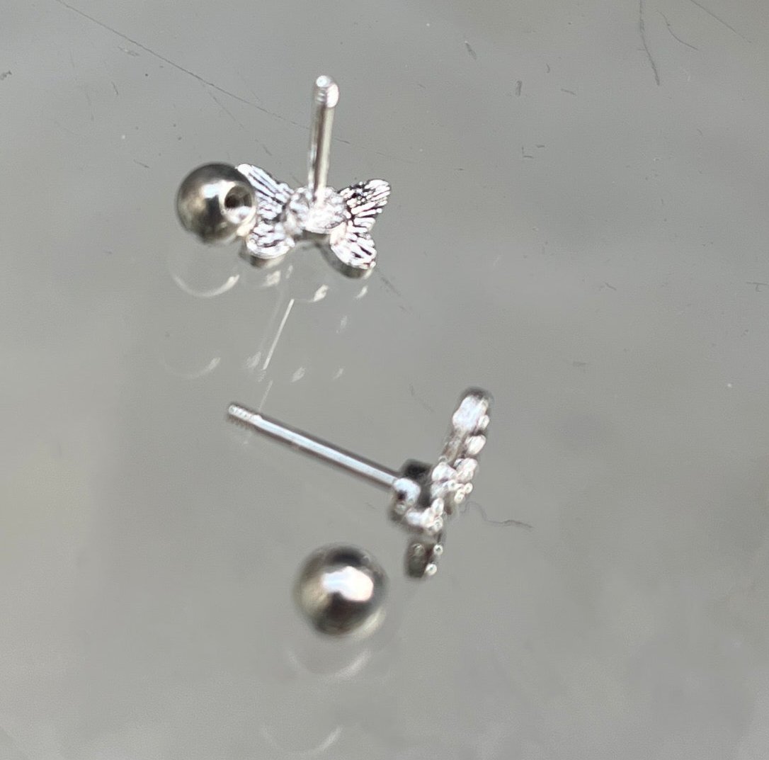 15145 1b-047 Aretes en espiral de mariposa 2 Pzas