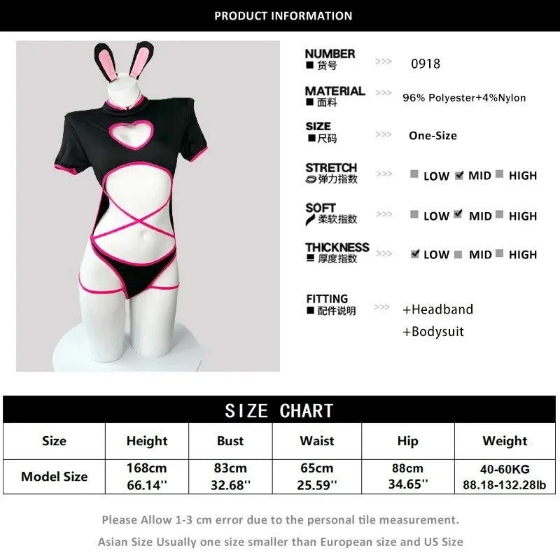 13459 2a-01-04 Lencería Sexy de conejito traje de Cosplay de Anime