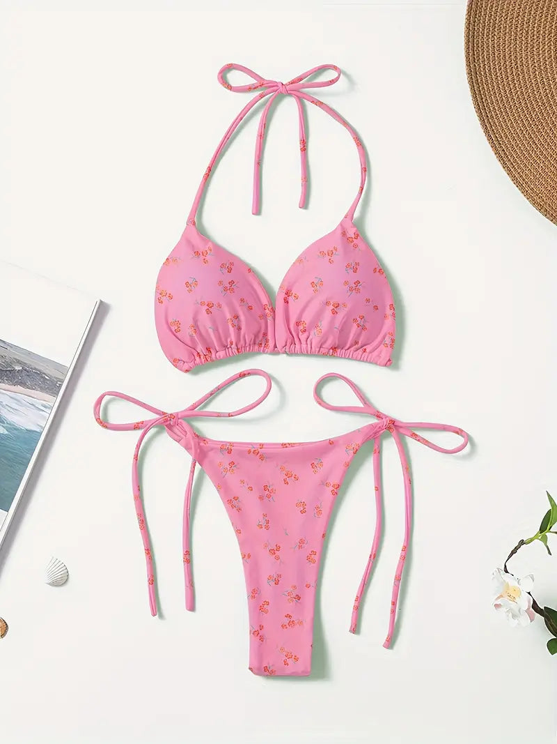 19154 ID-301 Conjunto de bikini con cuello en V 2 Pzas