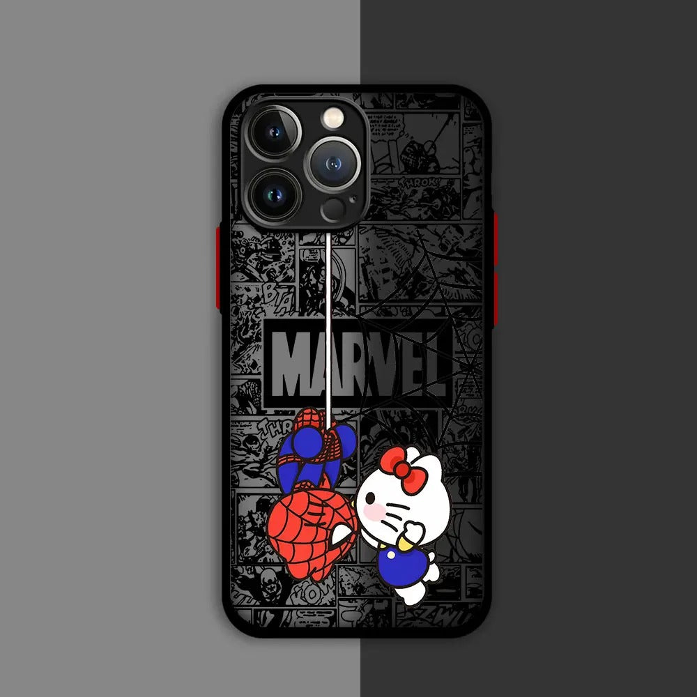 14253 2b-02-14 Funda de teléfono Spidermans & Hello Kitty