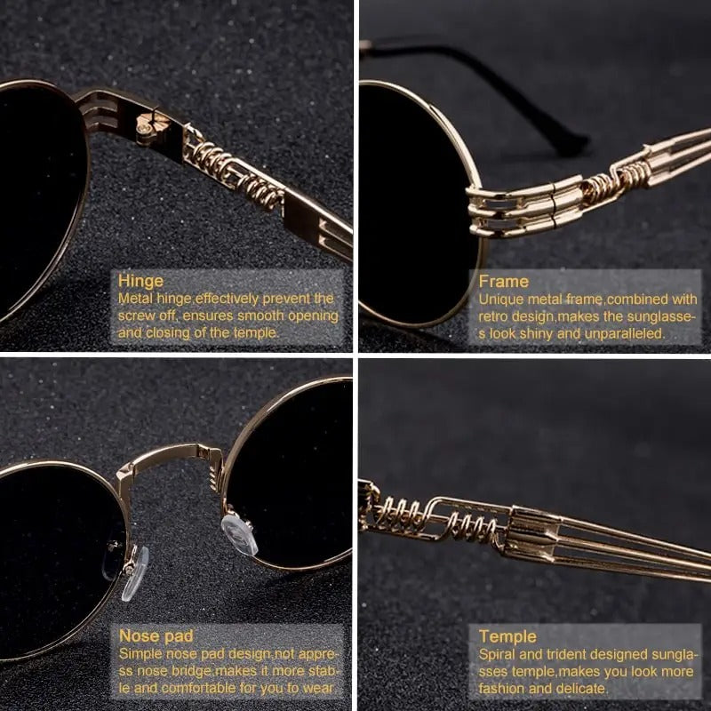 16592 1b-011 Gafas de sol redondas de Metal 1 Pza