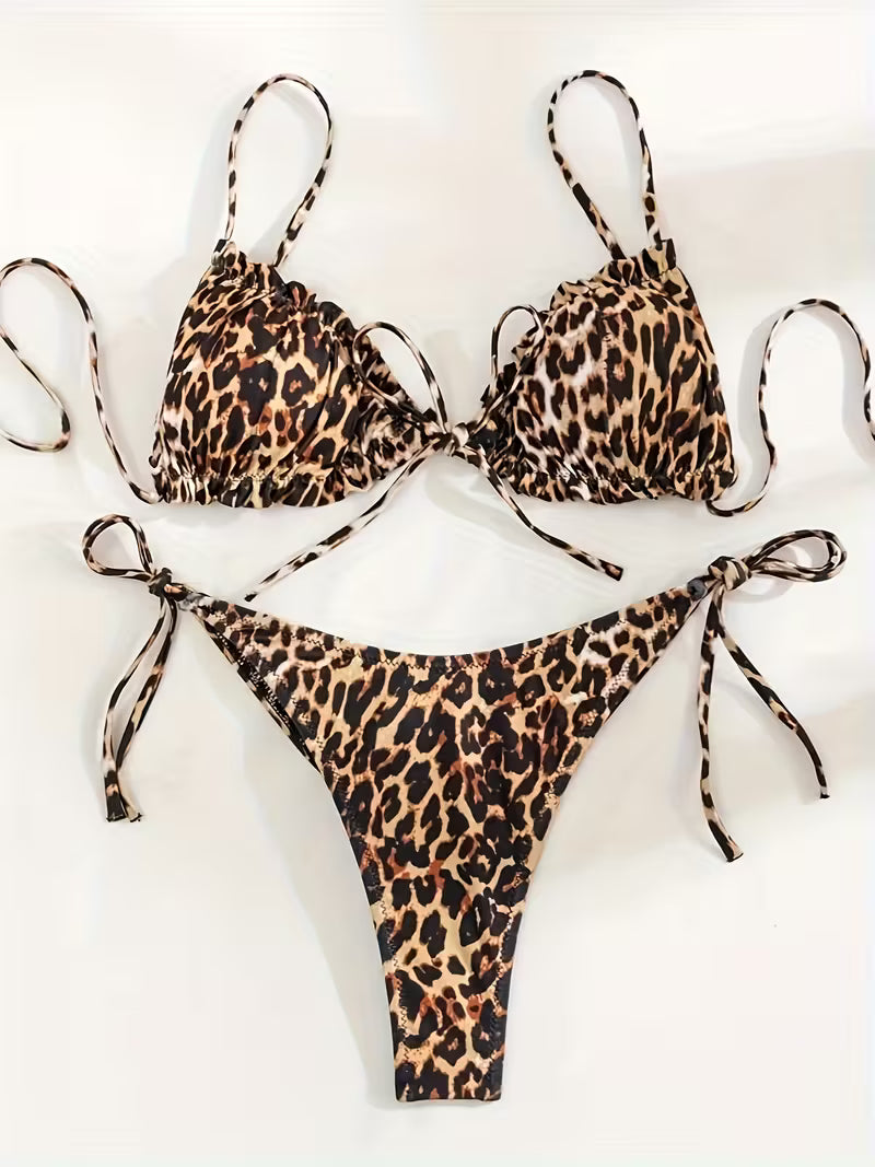 19925 1a-082 Bikini con Estampado de Leopardo 2Pzs