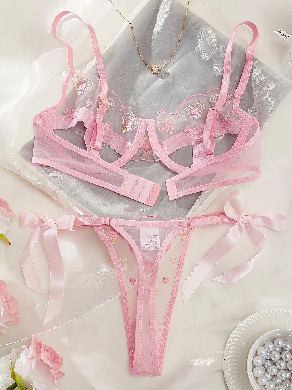 19724 ID-015 Lencería Transfronterizo con Bordado 2 Pzas