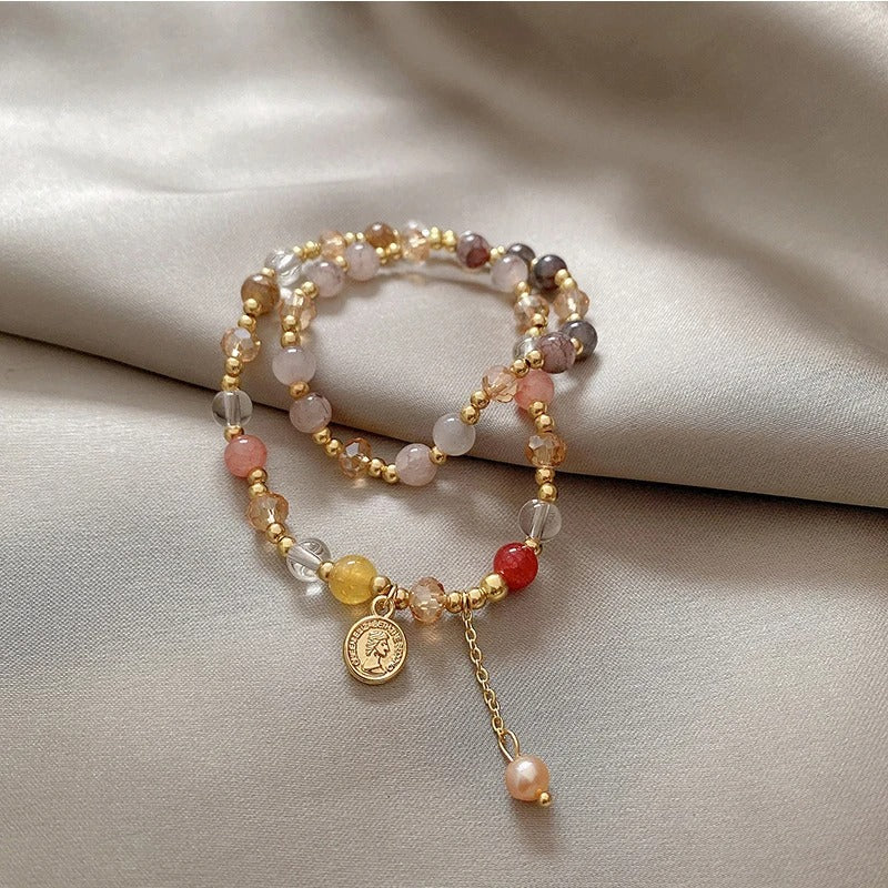 15688 1b-015 Pulsera vintage doble capa 1 Pza