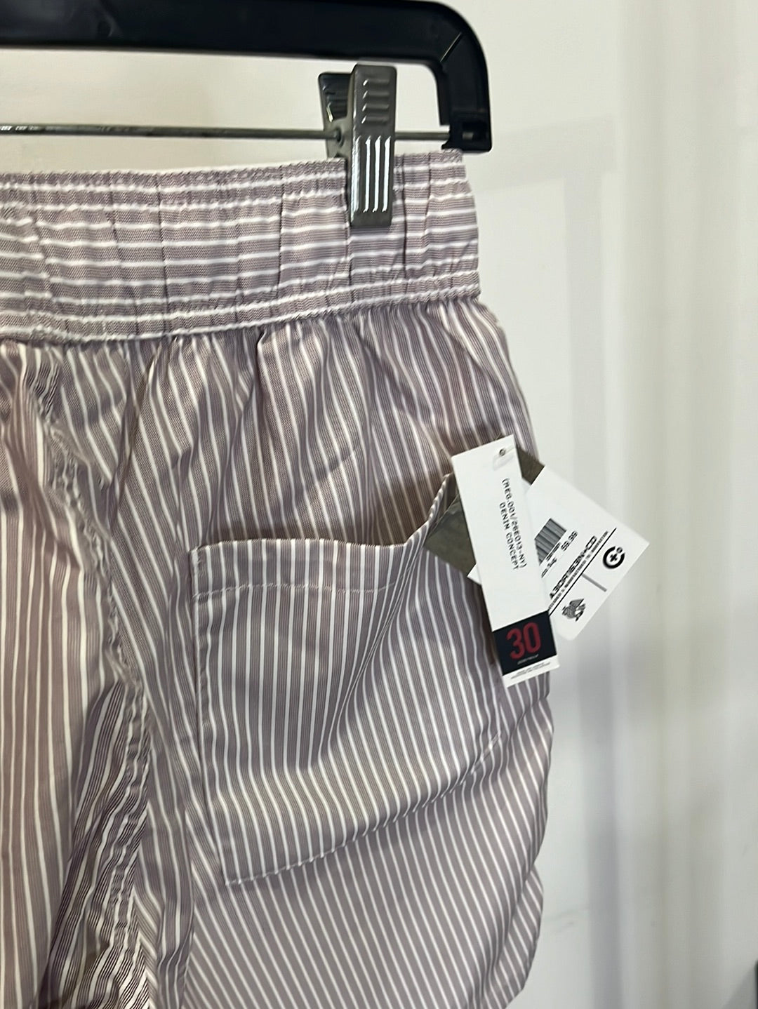 8659 1t-012 Short Tela Lineas Marrones