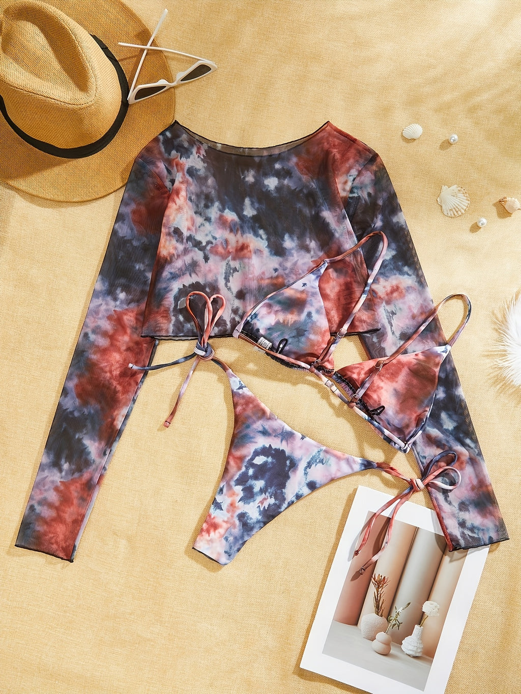 19676 1a-086 Conjunto Bikini Tie Dye 3 Pzas