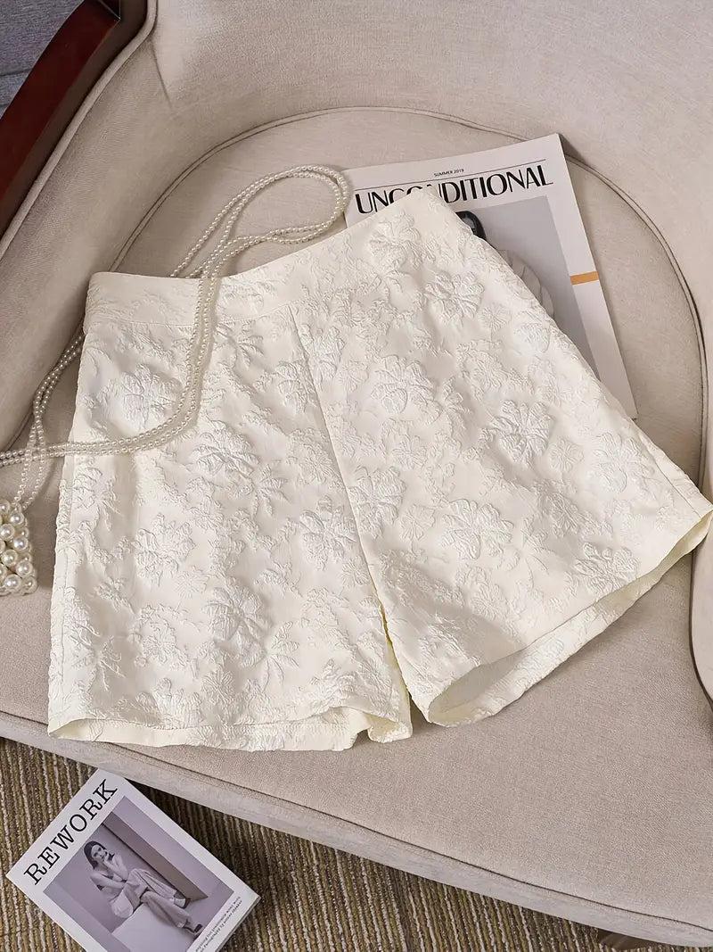 19868 1a-030 Shorts elegantes para mujer con estampado floral