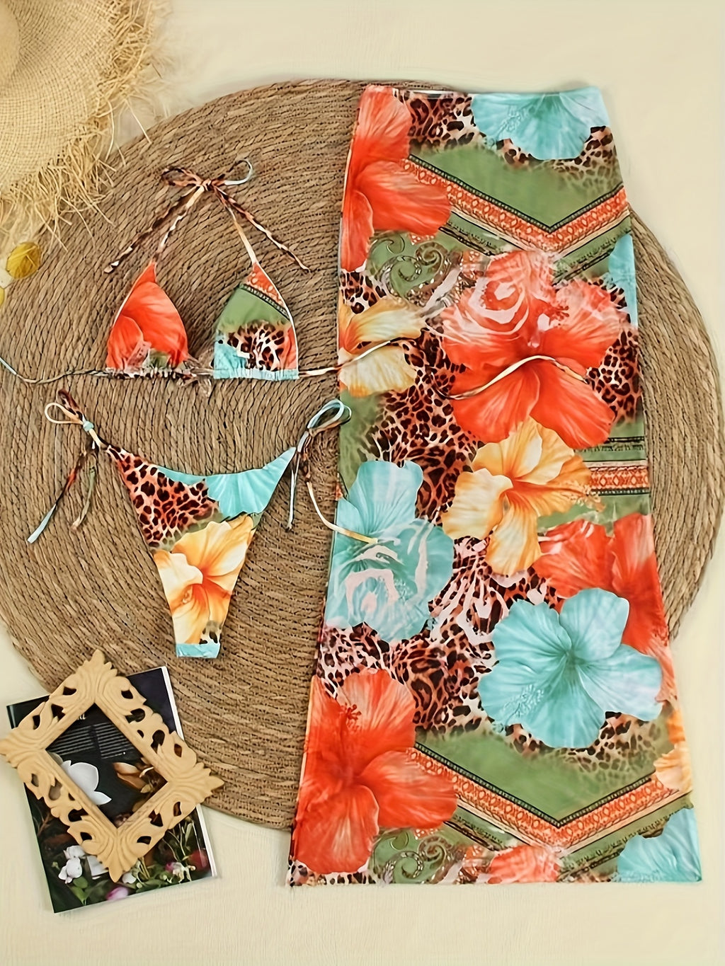 19677 1a-106 Conjunto Bikini Elegante 3 Pzas