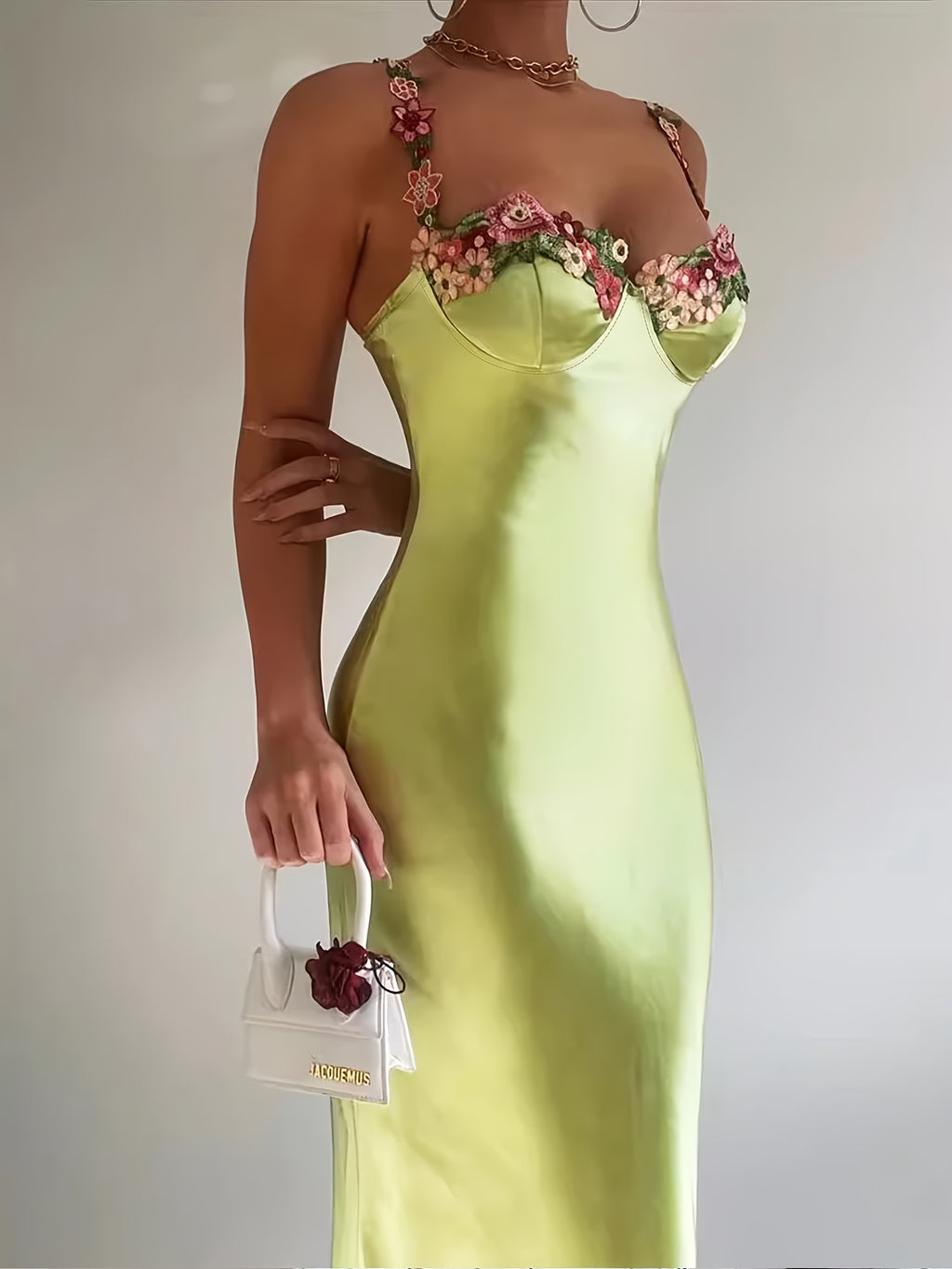 19465 1a-027 Vestido Sin Tirantes con Flores 1 Pza