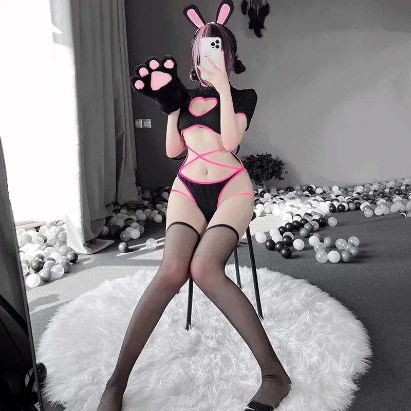 13459 2a-01-04 Lencería Sexy de conejito traje de Cosplay de Anime