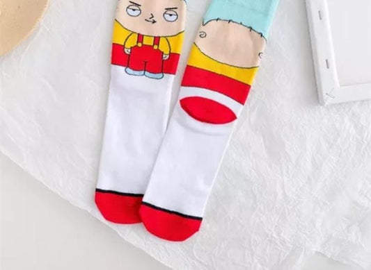 11376 1a-079 Calcetines con estampado de dibujos animados para hombre y mujer