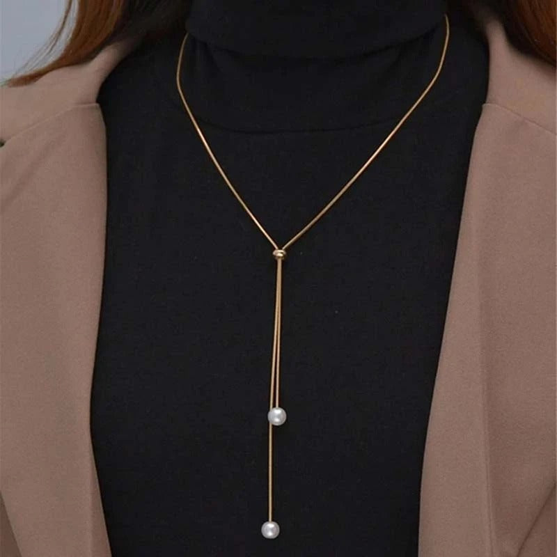 17119 1b-012 Collar elegante & Perla 1 Pza