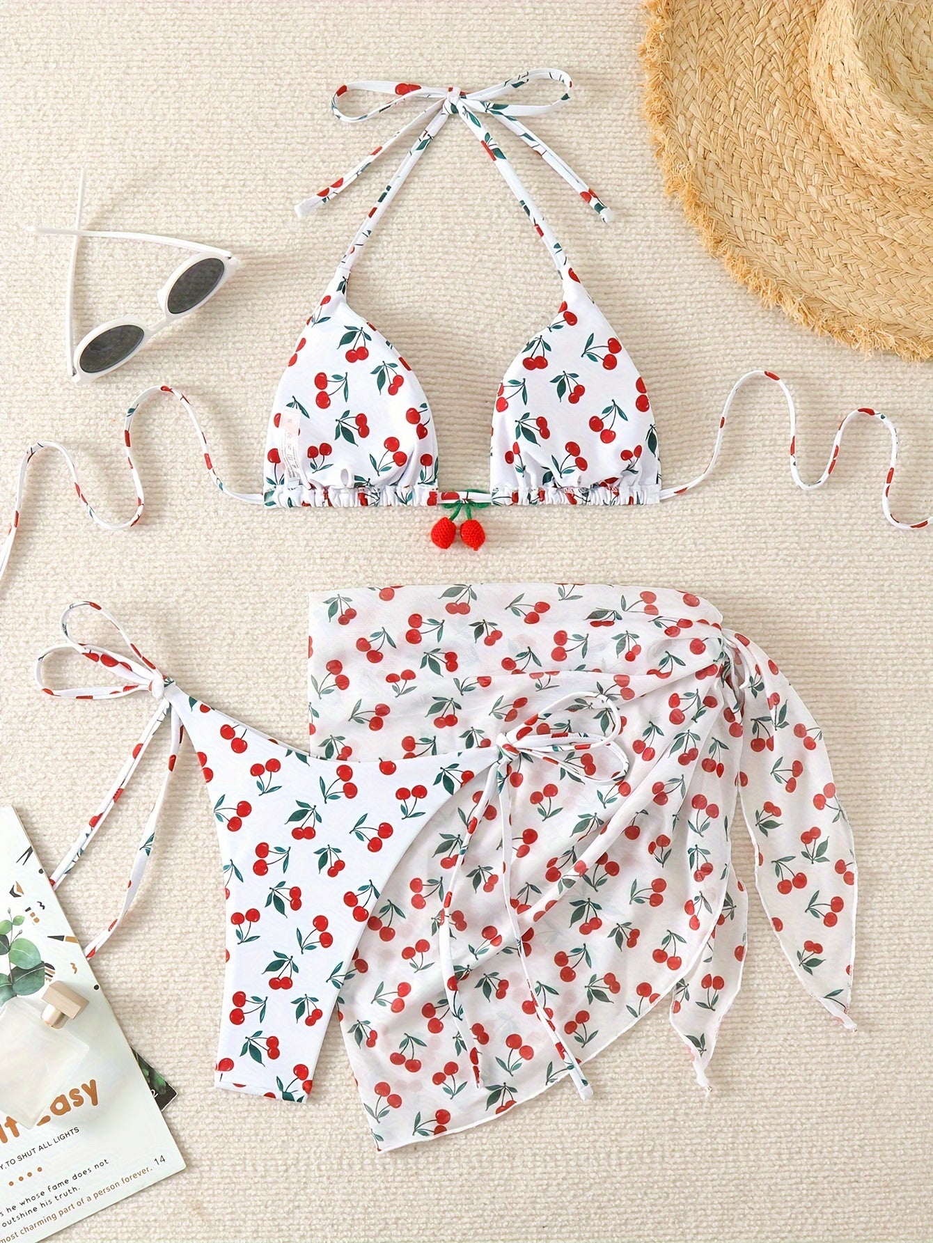 19523 1a-028 Conjunto Bikini Cereza 3 Pzas