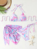 19669 1a-104 Conjunto Bikini Multicolor 3 Pzas