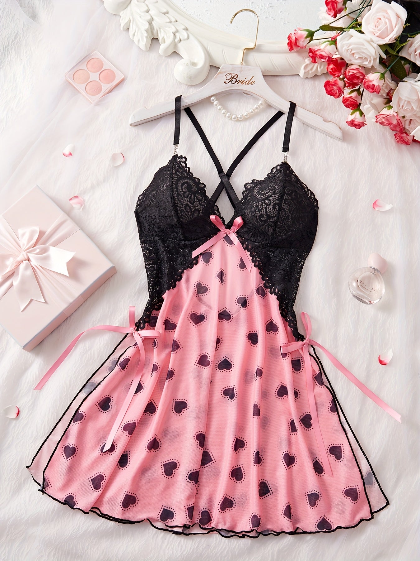 19554 1a-001 Vestido de dormir sexy con escote en V 1 Pza