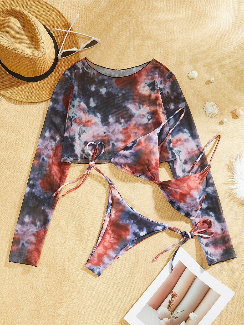 19676 1a-086 Conjunto Bikini Tie Dye 3 Pzas