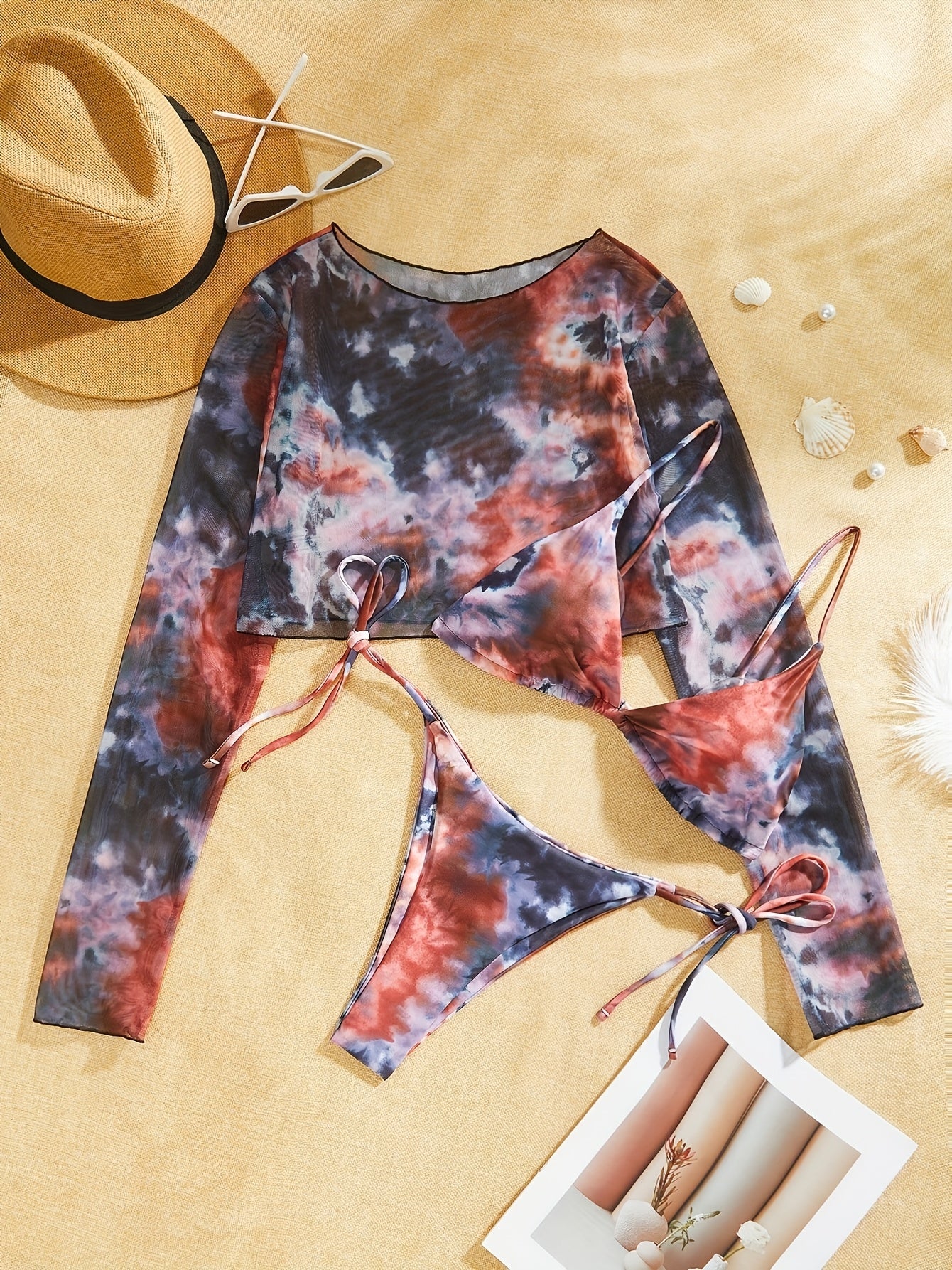 19676 1a-086 Conjunto Bikini Tie Dye 3 Pzas