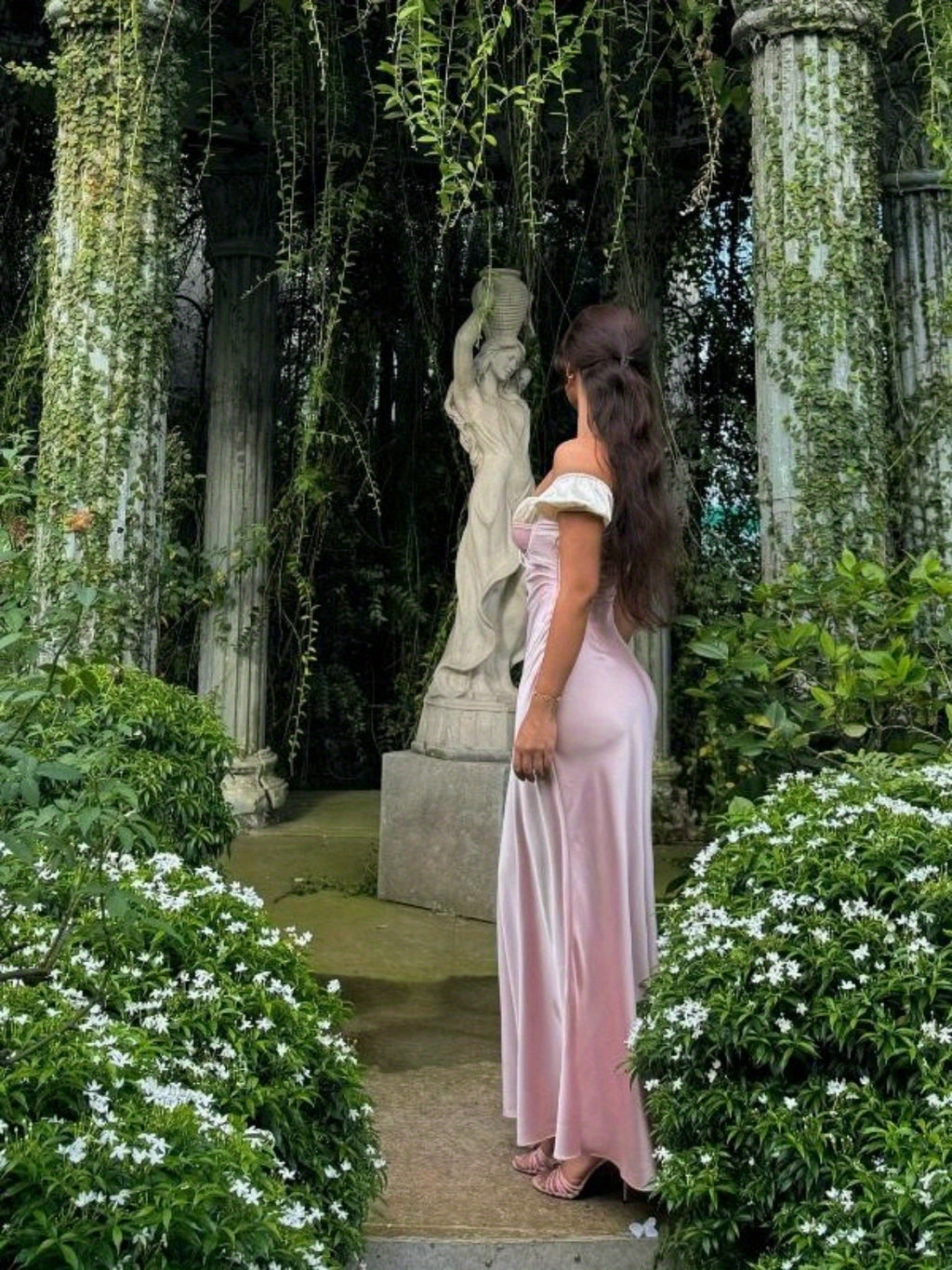 19445 1a-050 Vestido sin hombros con mangas abullonadas 1 Pza