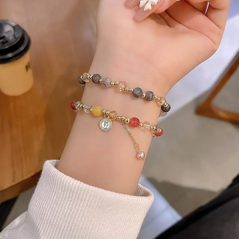 15688 1b-015 Pulsera vintage doble capa 1 Pza