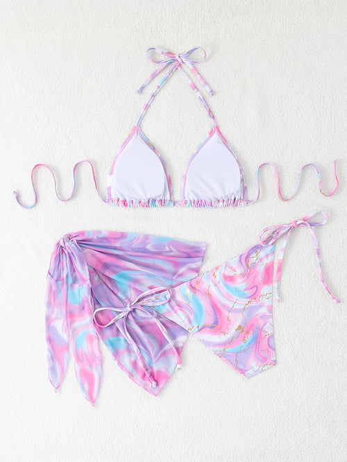 19669 1t-002 Conjunto Bikini Multicolor 3 Pzas