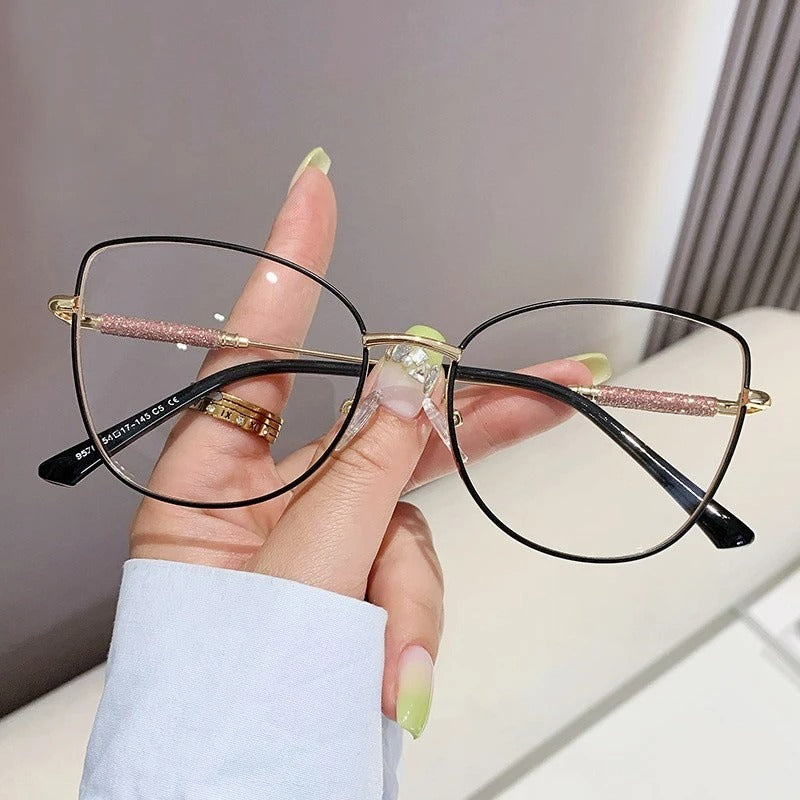 6673 a10-15 Gafas de Metal con montura de ojo de gato