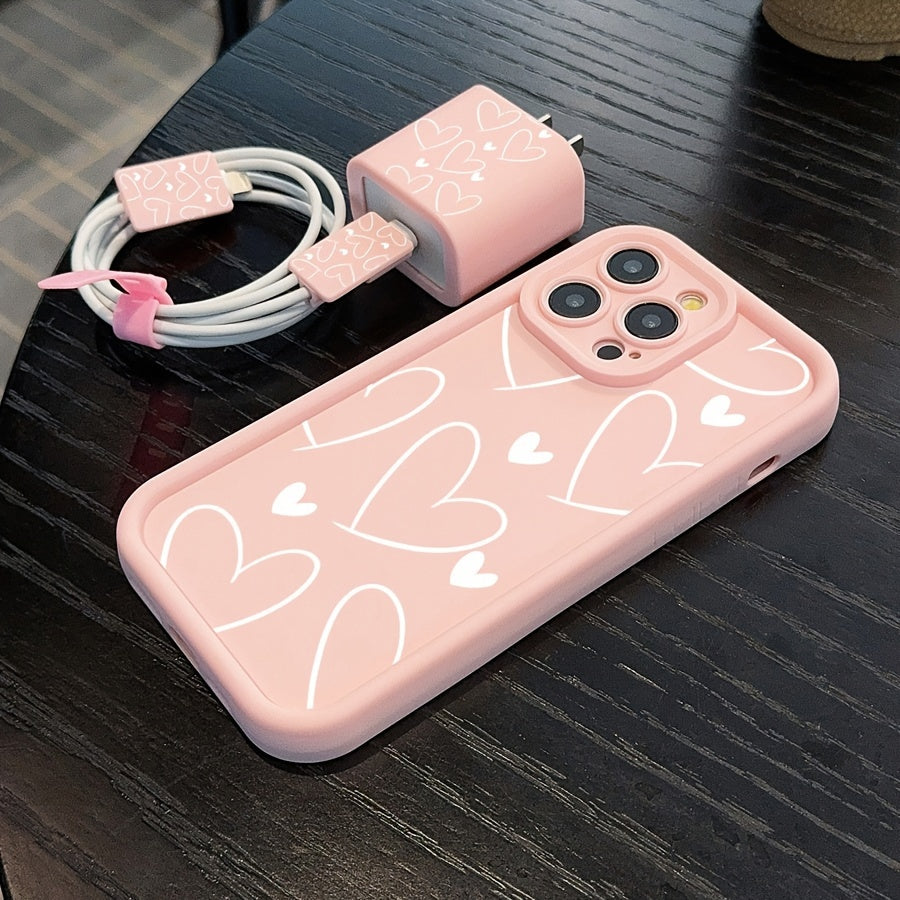 18386 1b-059 Fundas Elegantes para Teléfono + Protector de cargador 5 Pzas
