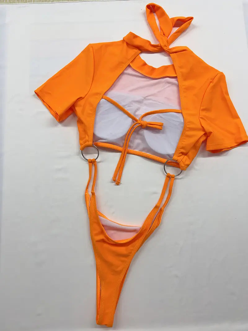 19863 1a-113 Traje de Baño de Una Pieza con Corte en Ombligo