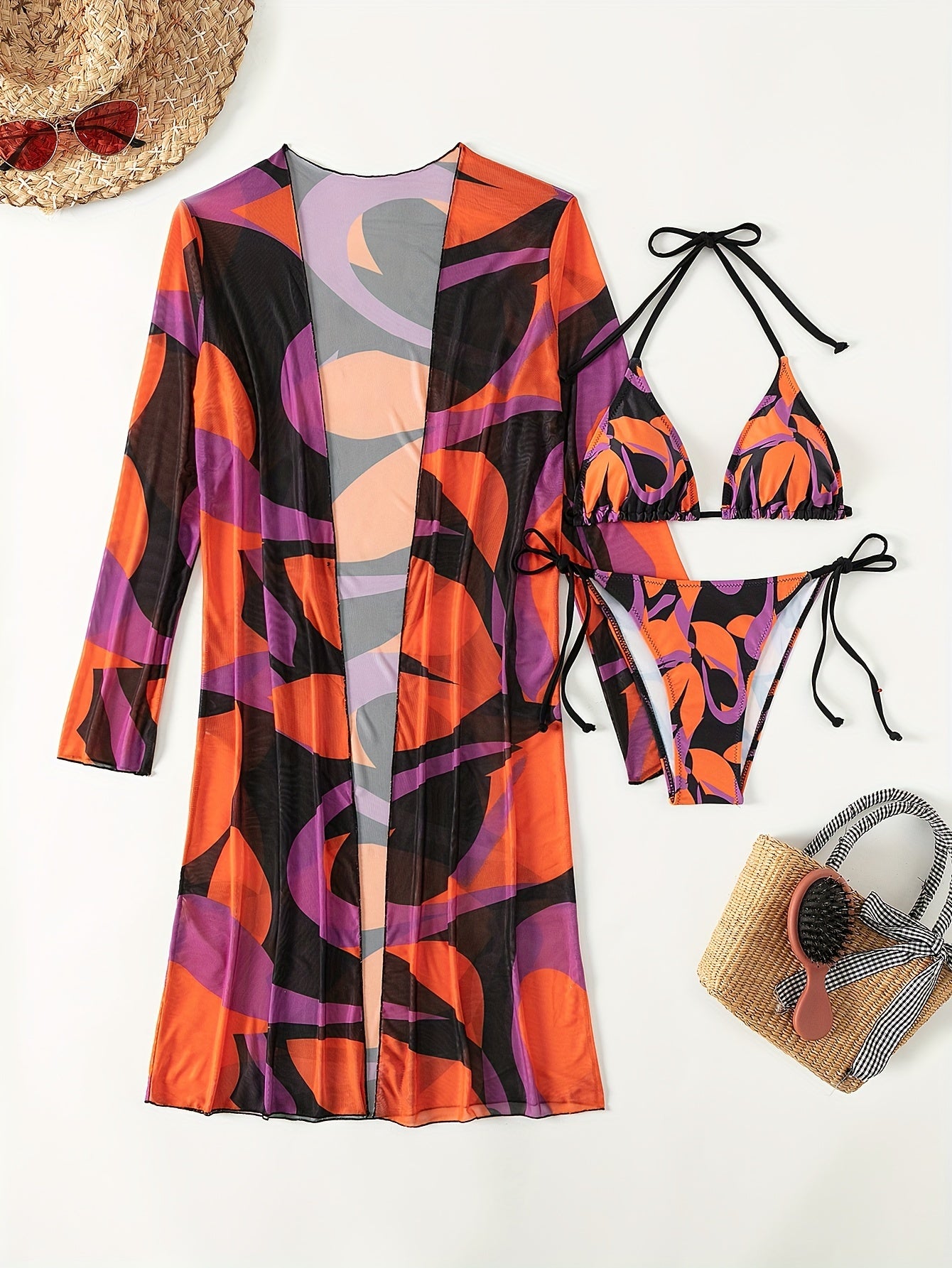 19666 1a-106 Conjunto Bikini Multicolor 3 Pzas