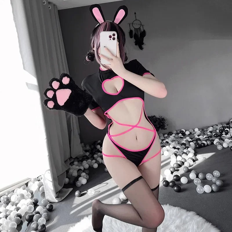 13459 2a-01-04 Lencería Sexy de conejito traje de Cosplay de Anime