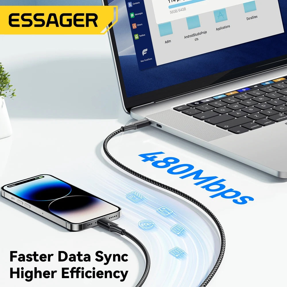 11787 2t-001 Essager Cable USB tipo C a Ligthning