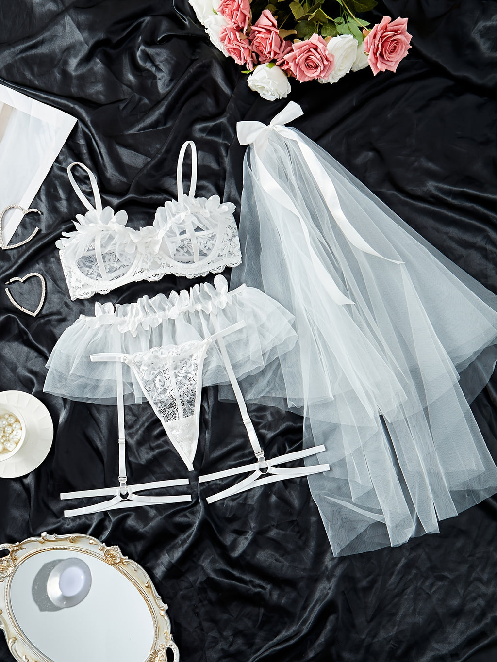 19551 ID-265 Conjunto lencería sexy 5 Pzas