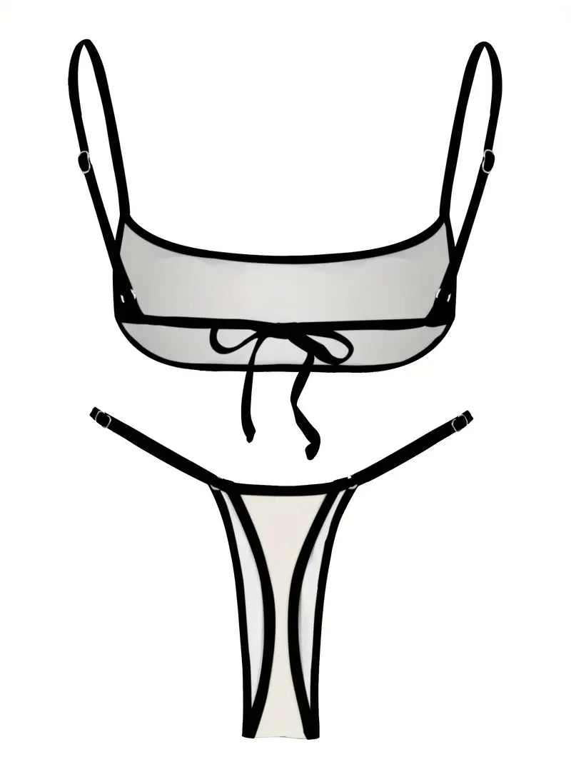 19879 1a-113 Conjunto de bikini con tirantes finos 2Pzs