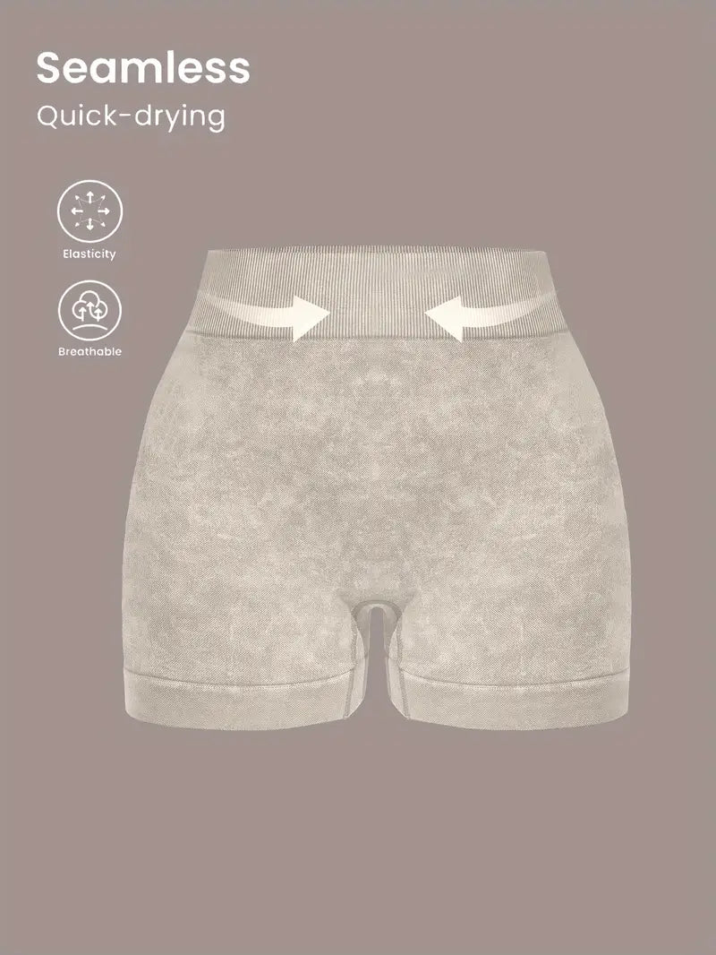 19876 1a-030 Shorts deportivos para mujer de talle alto