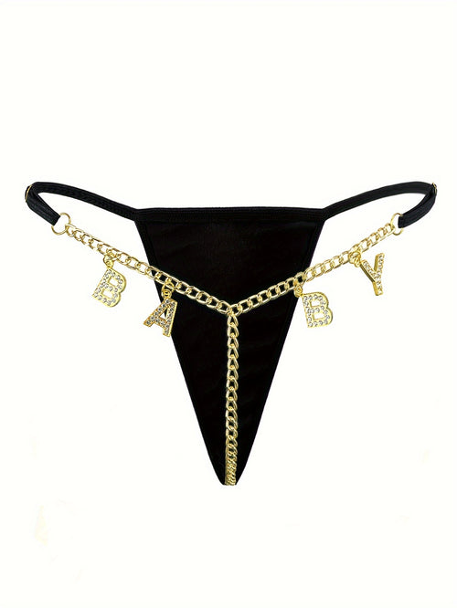 19458 1a-027 Tanga Sexy con Cadena Dorada 1 Pza
