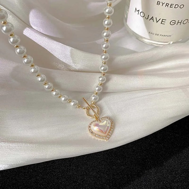 17122 1b-002 Collar de perlas en forma de corazón 1 Pza