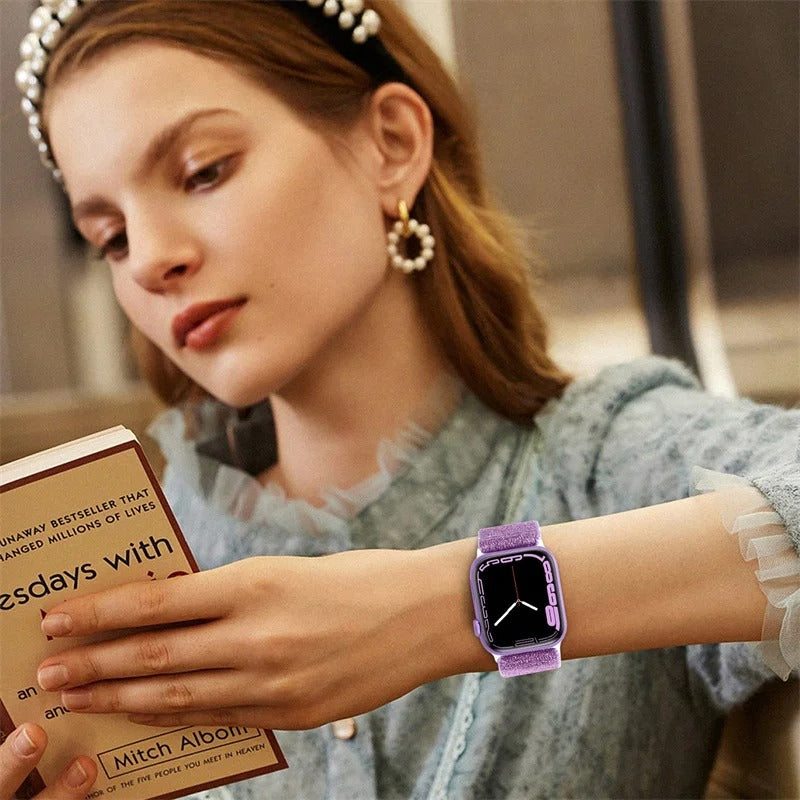9795 2t-005 Correa una pieza de nailon elástica brillante para Apple Watch