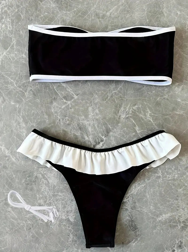 19820 id-301 Conjunto de bikini con volantes 2Pzs