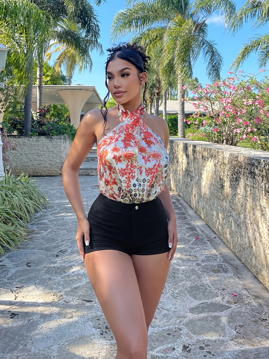 19455 1a-011 Shorts de Mezclilla de Cintura Alta 1 Pza