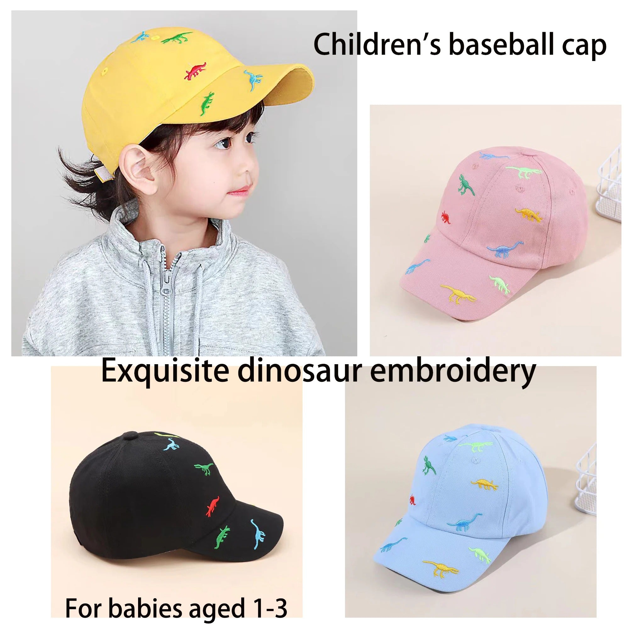 16458 1t-002 Sombrero bordado de dinosaurio 1 Pza