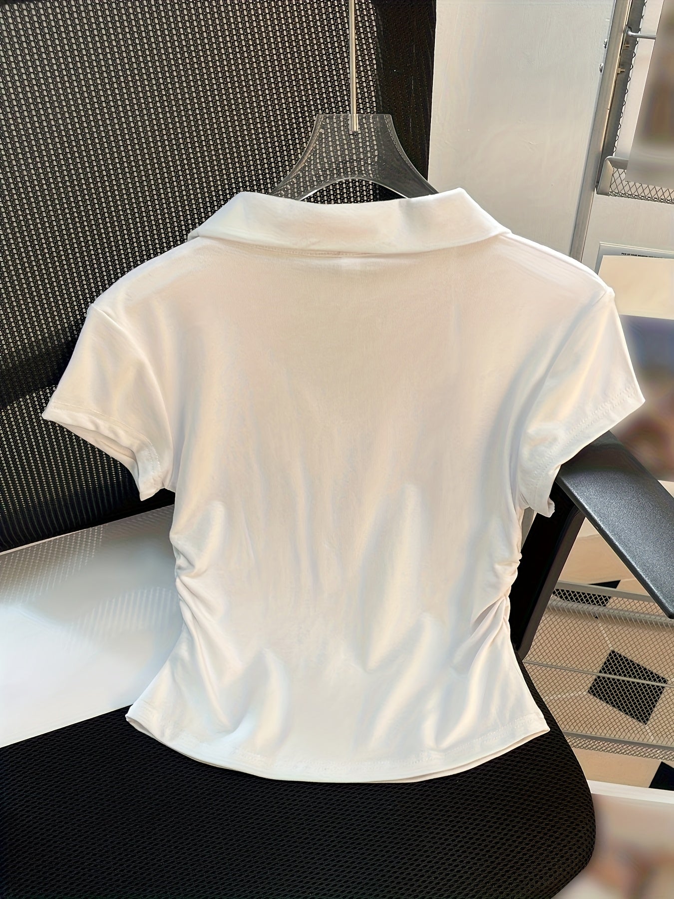 19501 1a-052 Camiseta polo de manga corta para mujer, con un