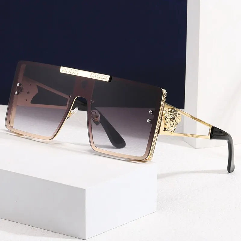 10477 1l-398 gafas de sol cuadradas para hombre y mujer, montura de Metal