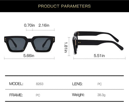 6519 a10-11 Gafas de sol cuadradas con montura gruesa para hombre y mujer