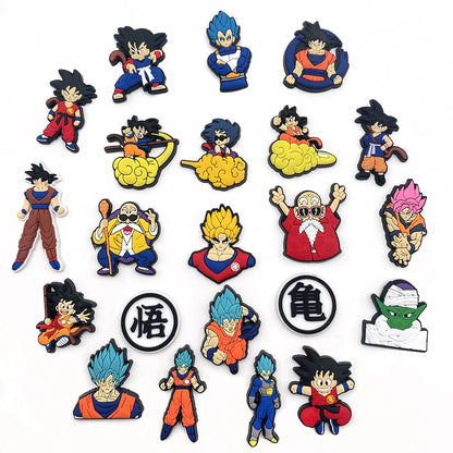 11328 B04-01 14 piezas ccesorios de hebilla de zapato con agujero de Bola de Dragón, sandalias de burbujas de Goku de Anime