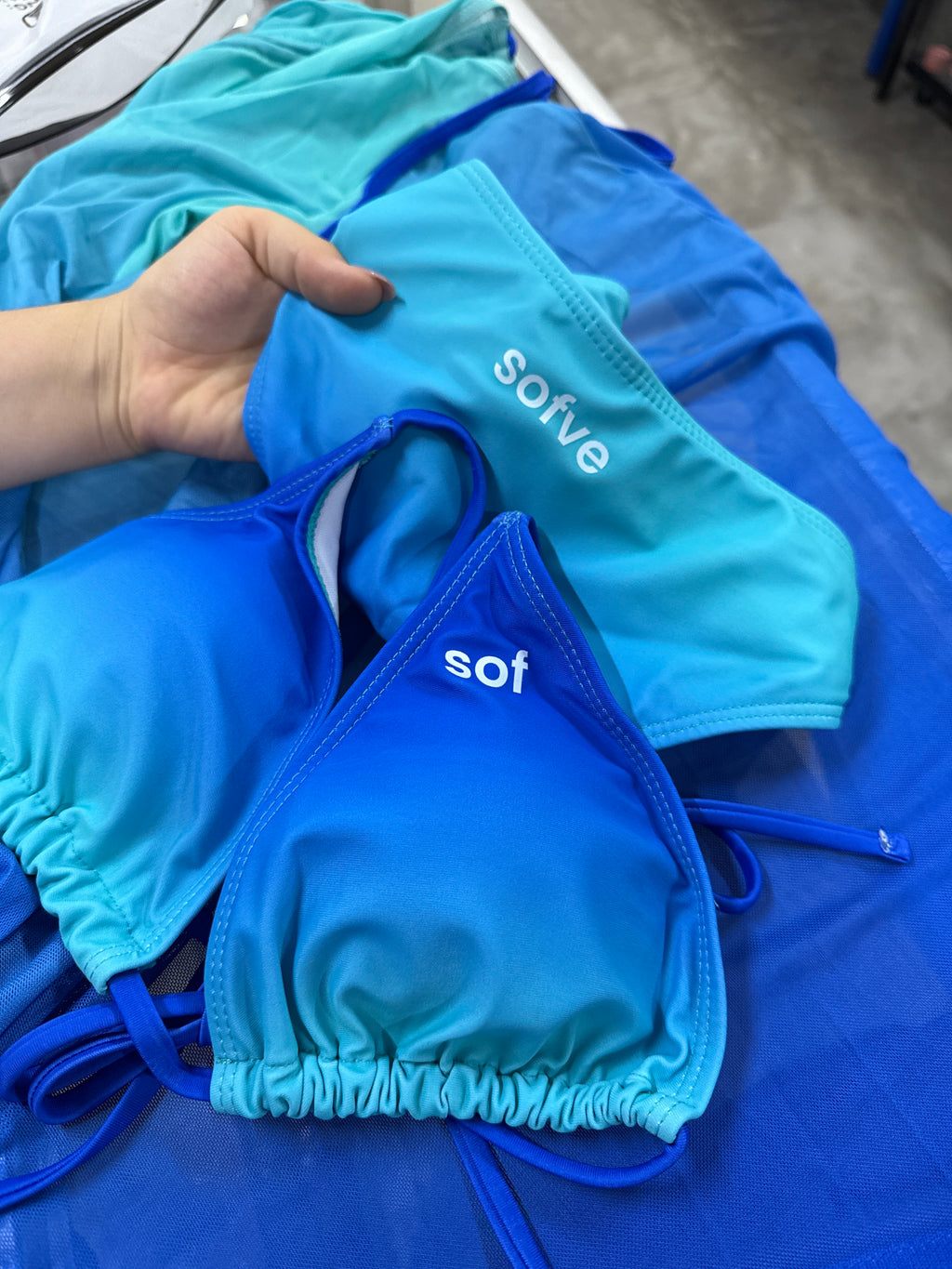 19558 1a-117 Conjunto de Bikini Triangular 3 Pzas