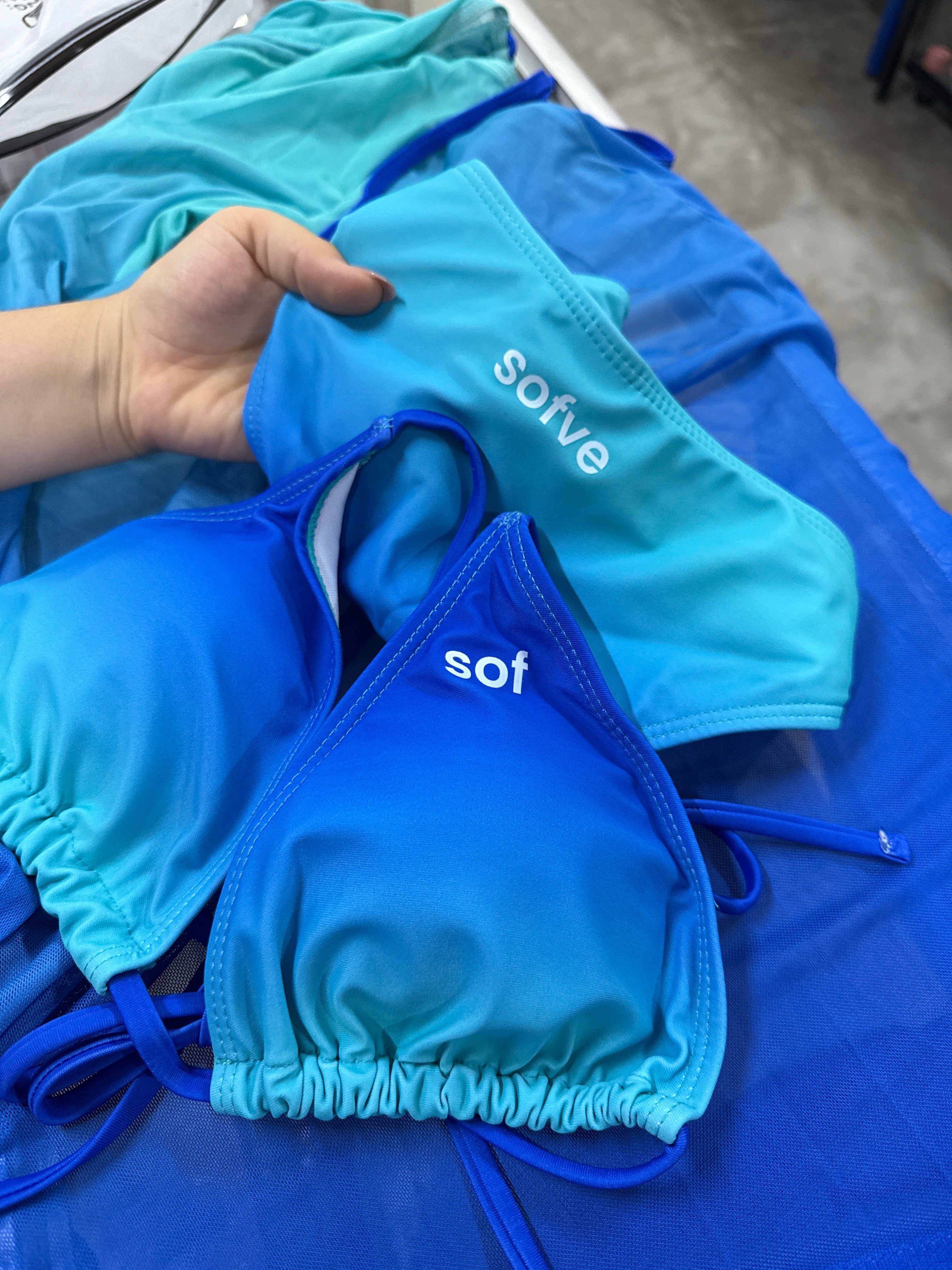 19558 1a-117 Conjunto de Bikini Triangular 3 Pzas